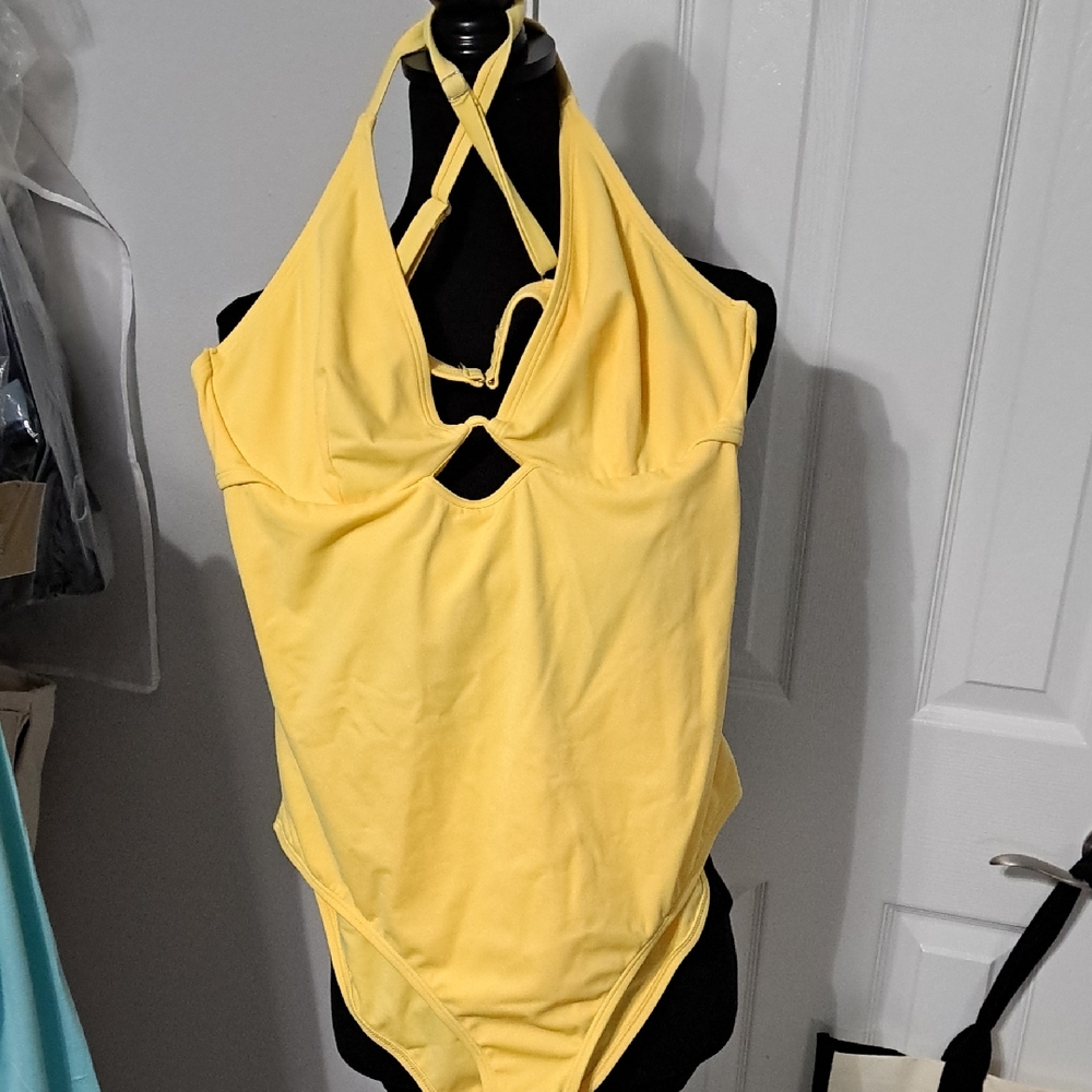 Yellow Womens One Piece Swimsuit
